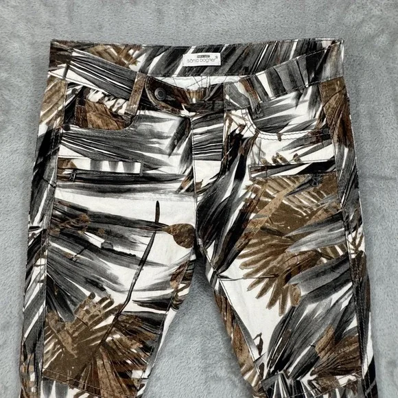 Sonia Bogner Pants Womens 30x29 Ankle Zip Pockets Palm Leaf Print AOP Turkey - Picture 8 of 16